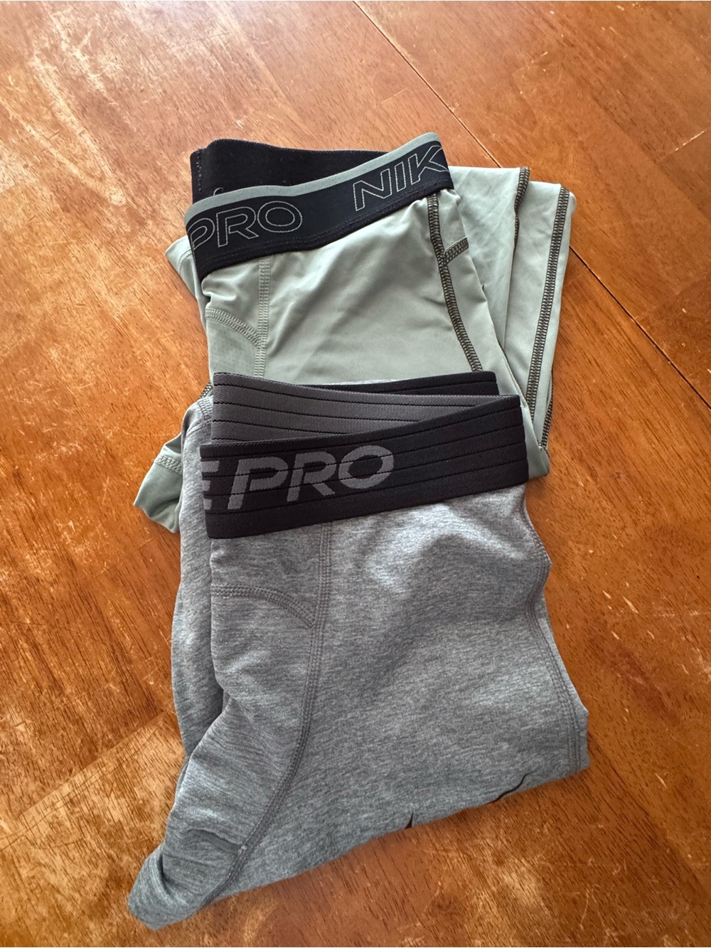 Nike Men's Pro Dri-FIT Tights (2 pairs)  Gray & Sage Green Size Medium